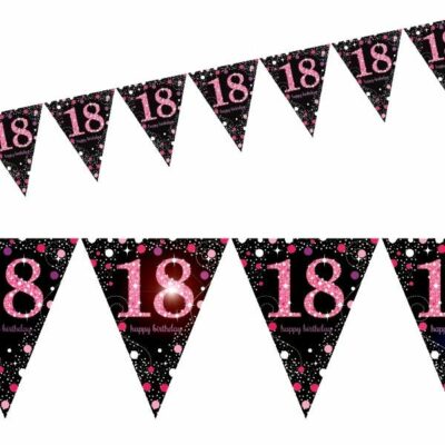 glitzernde Wimpelkette "18". Geburtstag