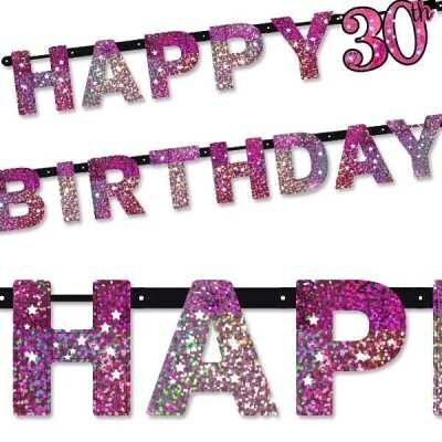 Happy Birthday Buchstabenkette "30" pink