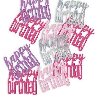 Konfetti- Happy Birthday glänzend